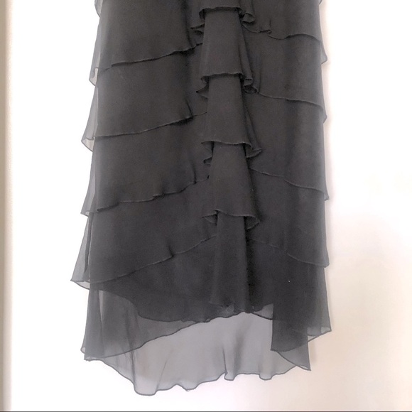 90s / Y2K Laundry dress womens 10 silk chiffon ruffled cocktail - Picture 7 of 12